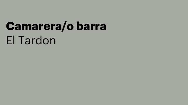 Camarera/o barra
