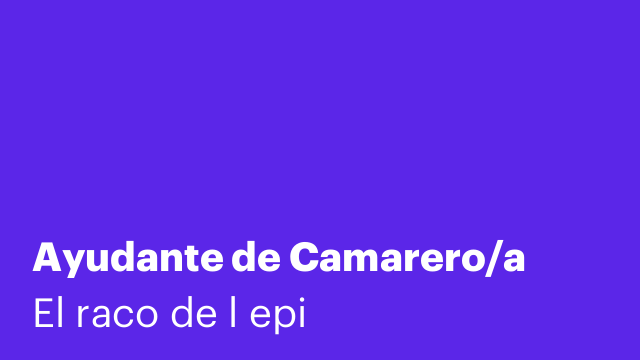 Ayudante de Camarero/a