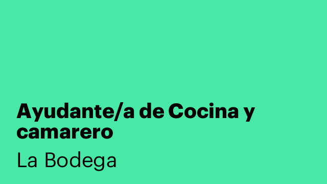 Ayudante/a de Cocina y camarero