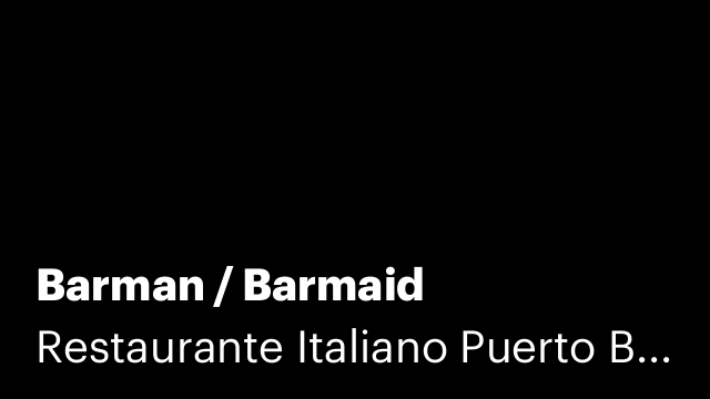 Barman / Barmaid
