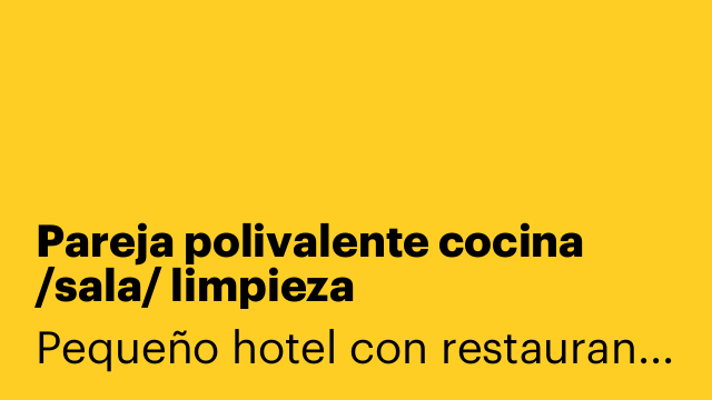 Pareja polivalente cocina /sala/ limpieza