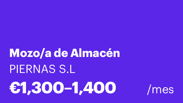 Mozo/a de Almacén