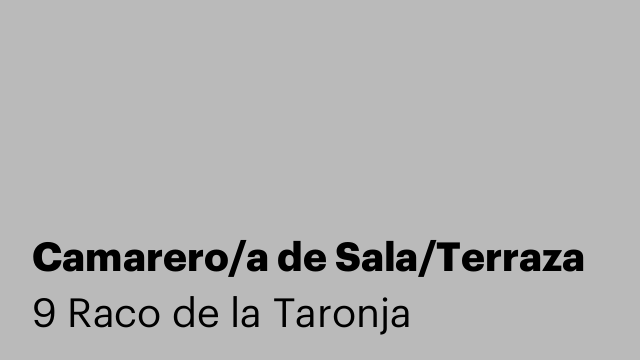 Camarero/a de Sala/Terraza