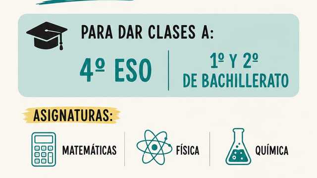 Profesor/a Particular de Matemáticas, Física y Química