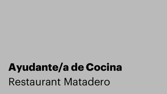 Ayudante/a de Cocina