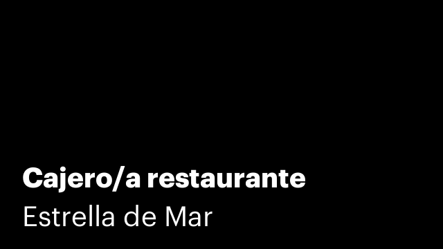 Cajero/a restaurante
