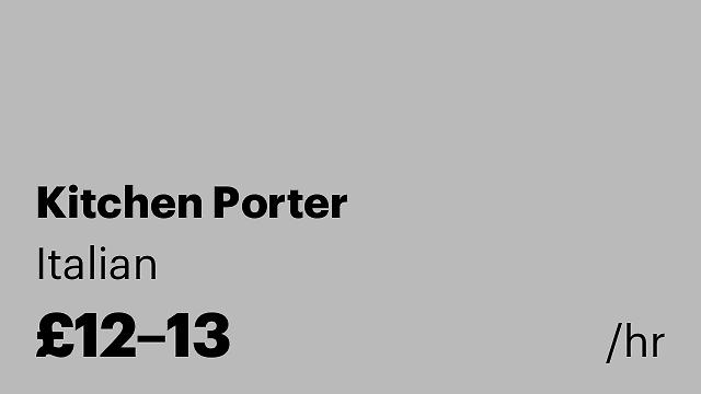 Kitchen Porter