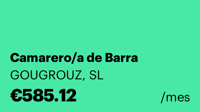 Camarero/a de Barra