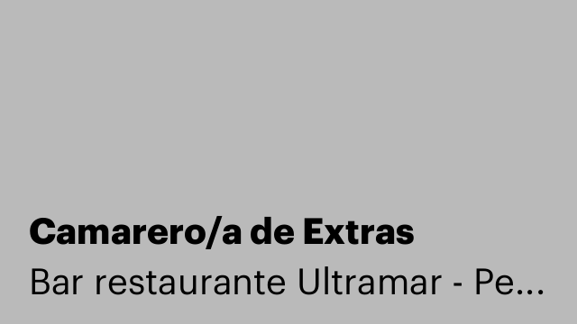 Camarero/a de Extras