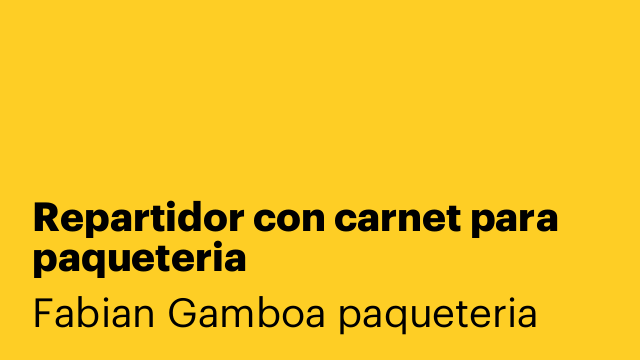 Repartidor con carnet para paqueteria