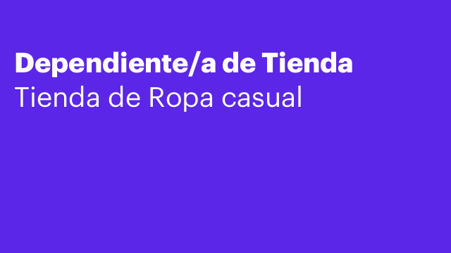 Dependiente/a de Tienda