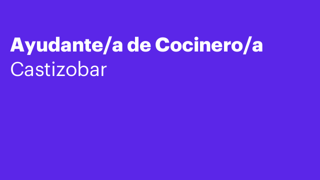 Ayudante/a de Cocinero/a