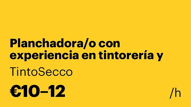 Planchadora/o con experiencia en tintorería y atención al público