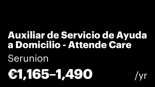 Auxiliar de Servicio de Ayuda a Domicilio - Attende Care [SXSYD]