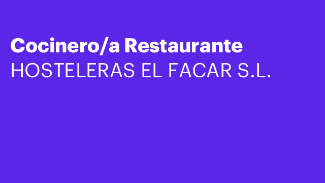 Cocinero/a Restaurante