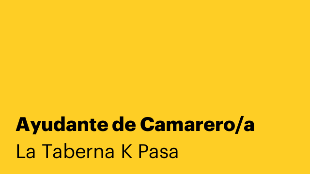 Ayudante de Camarero/a