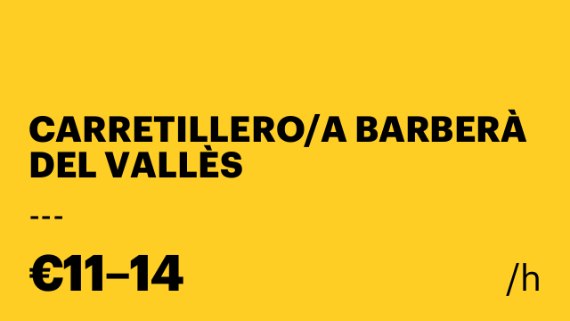 CARRETILLERO/A BARBERÀ DEL VALLÈS