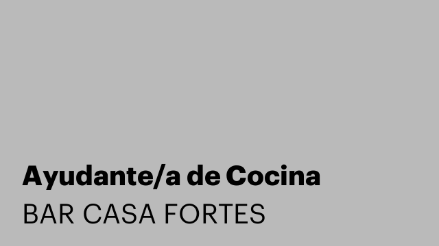 Ayudante/a de Cocina