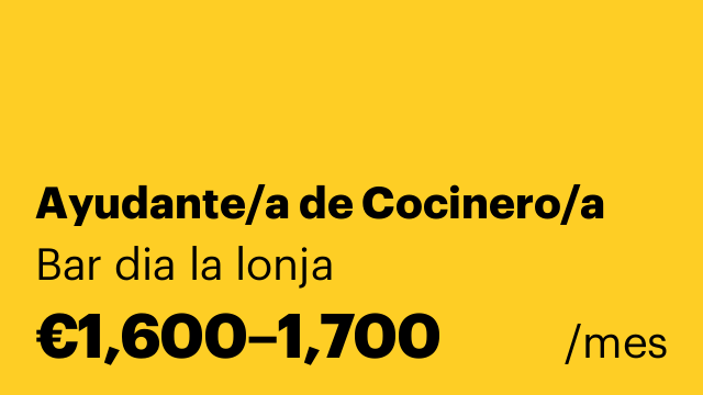Ayudante/a de Cocinero/a
