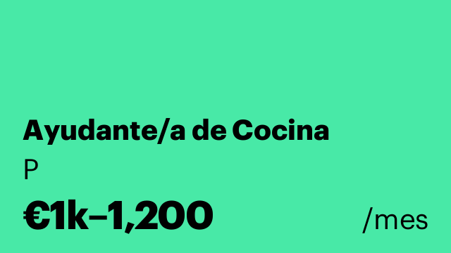 Ayudante/a de Cocina