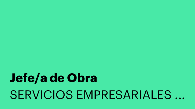 Jefe/a de Obra