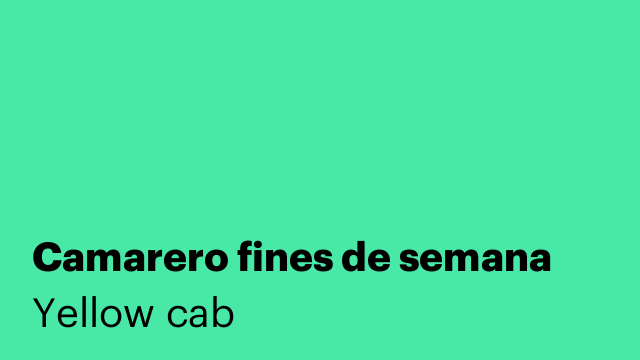 Camarero fines de semana