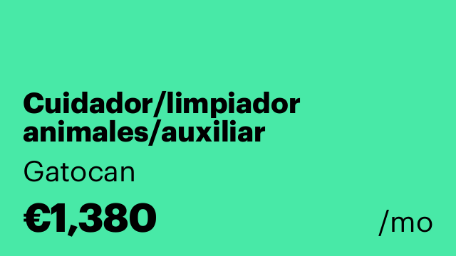 Cuidador/limpiador animales/auxiliar