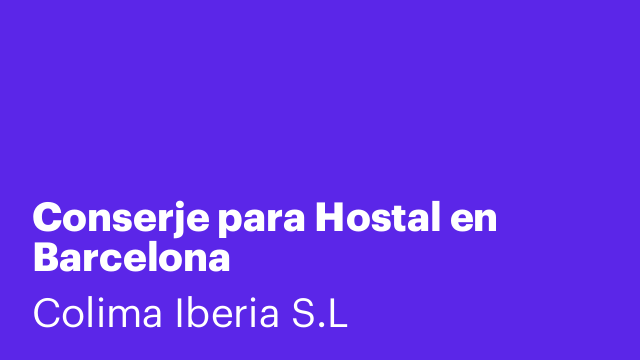 Conserje para Hostal en Barcelona
