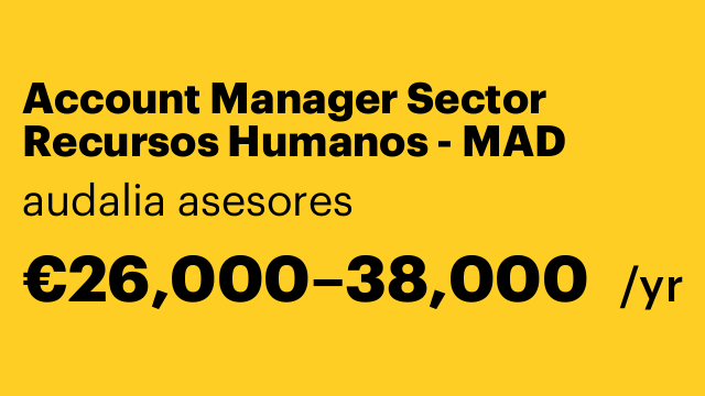 Account Manager Sector Recursos Humanos - MAD