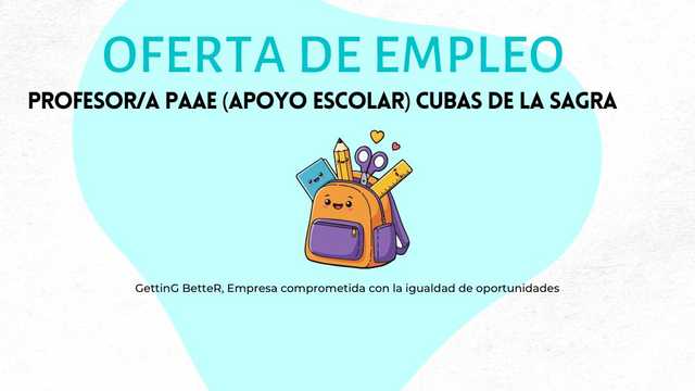 PROFESOR/A REFUERZO EDUCATIVO CUBAS DE LA SAGRA