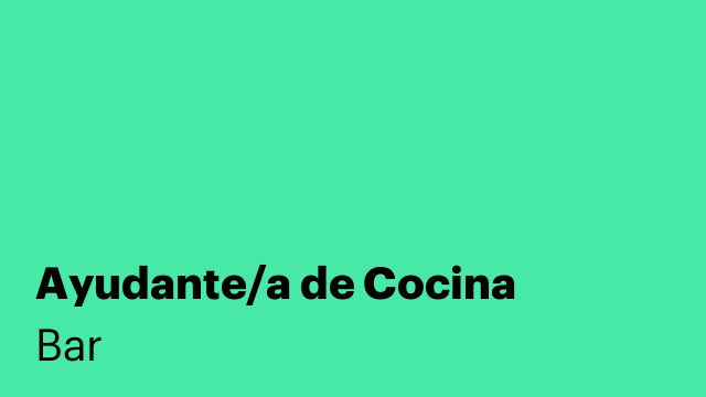 Ayudante/a de Cocina