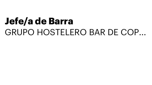 Jefe/a de Barra