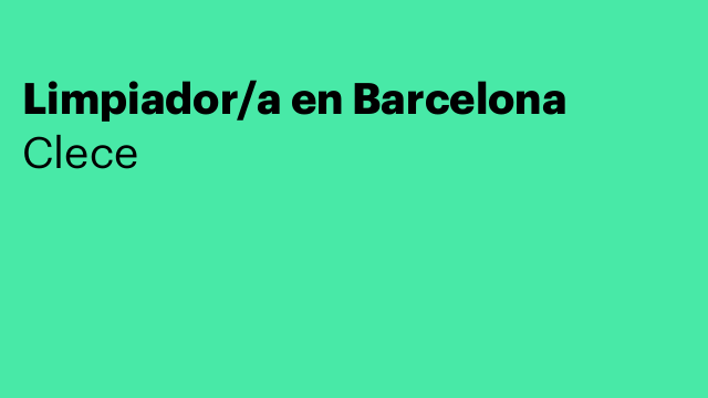 Limpiador/a en Barcelona