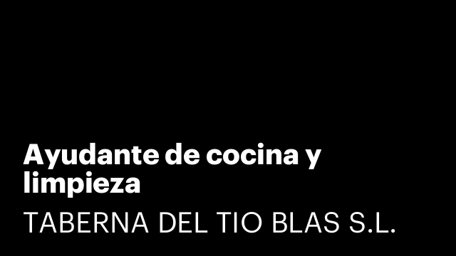Ayudante de cocina y limpieza