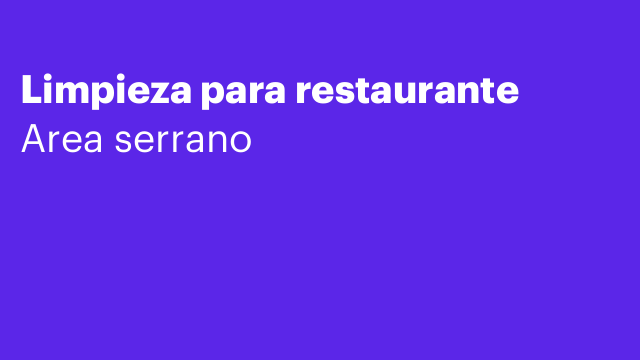 Limpieza para restaurante