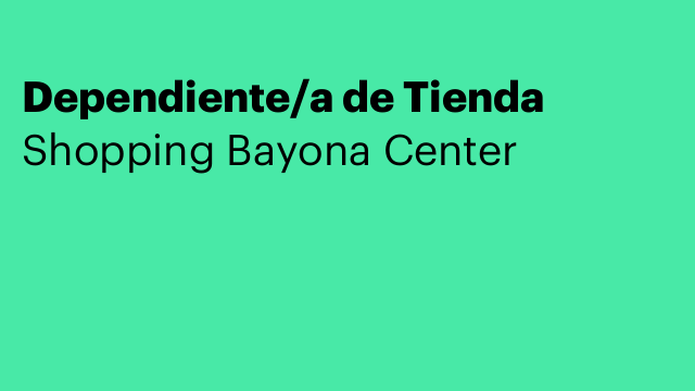 Dependiente/a de Tienda