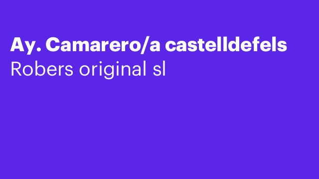 Ay. Camarero/a castelldefels