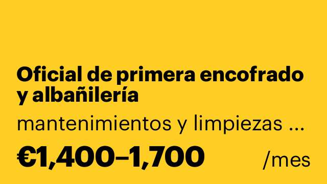 Oficial de primera encofrado y albañilería