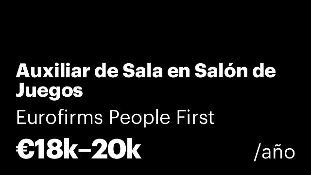 Auxiliar de Sala en Salón de Juegos
