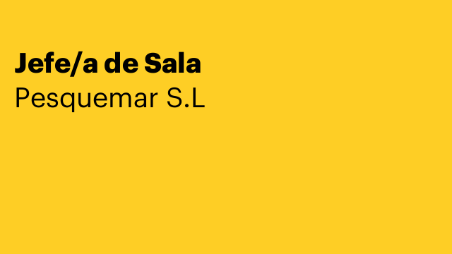 Jefe/a de Sala