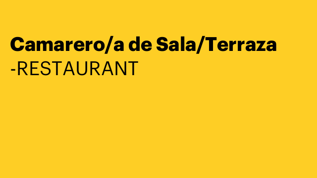 Camarero/a de Sala/Terraza