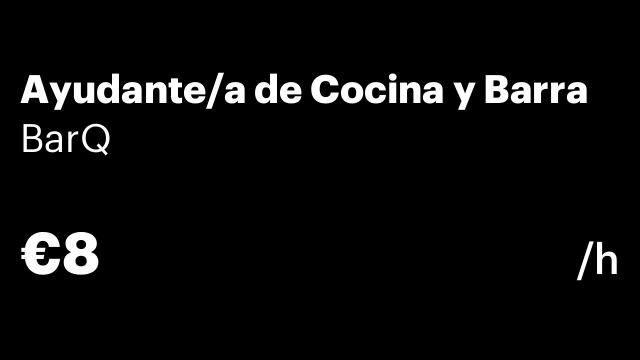 Ayudante/a de Cocina y Barra
