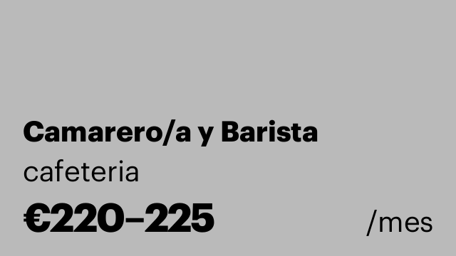 Camarero/a y Barista