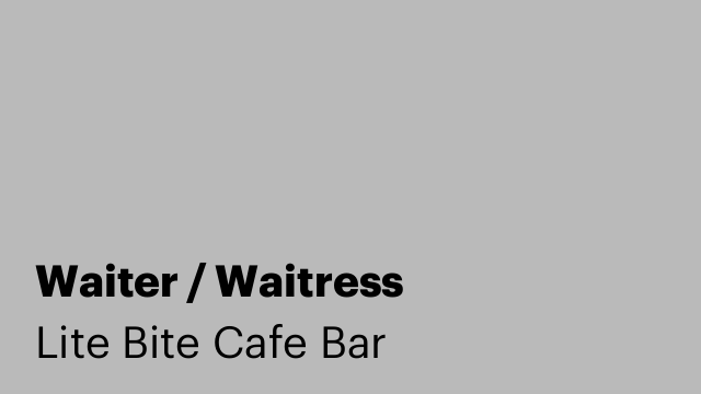 Waiter / Waitress