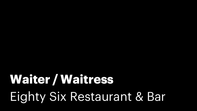 Waiter / Waitress