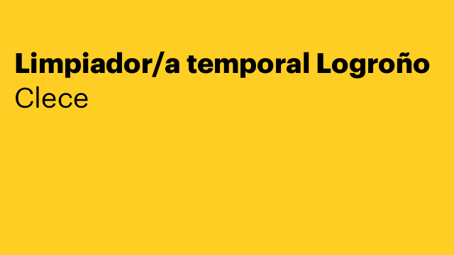 Limpiador/a temporal Logroño
