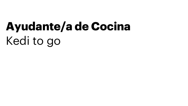 Ayudante/a de Cocina