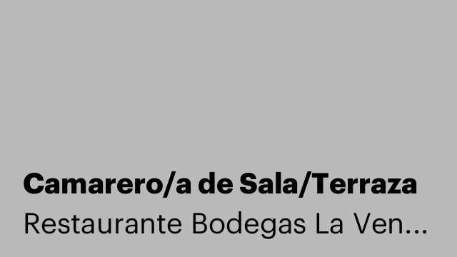 Camarero/a de Sala/Terraza