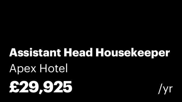 Assistant Head Housekeeper