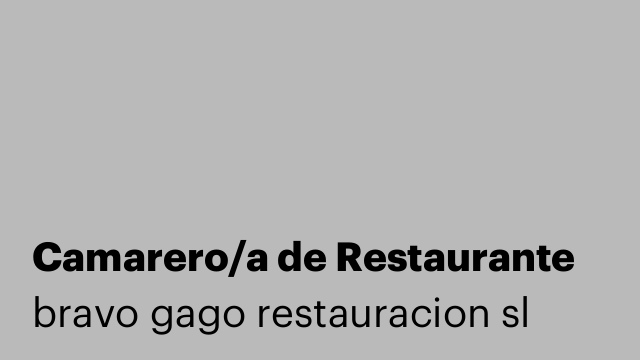 Camarero/a de Restaurante